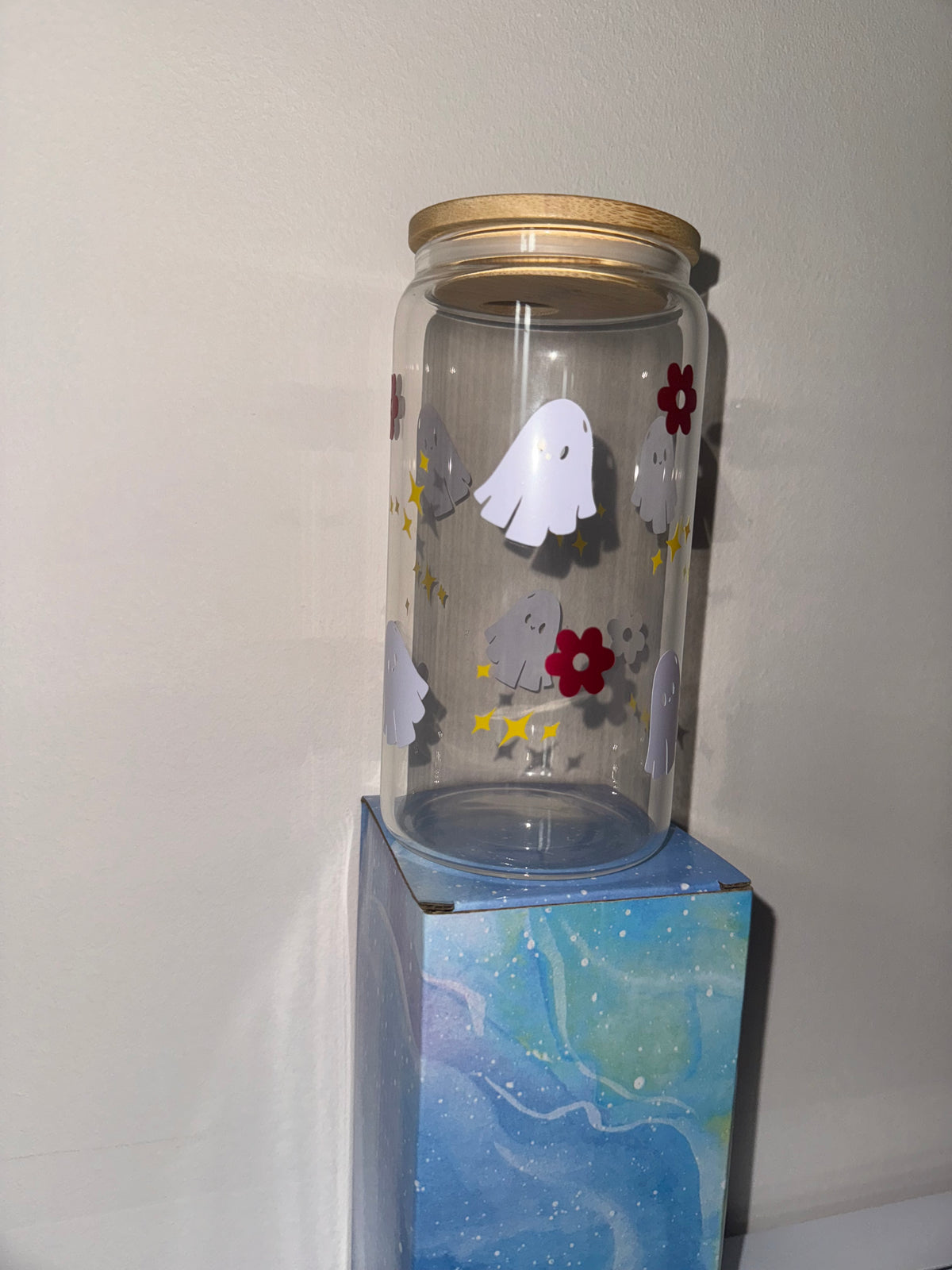 16oz Ghost glass tumbler