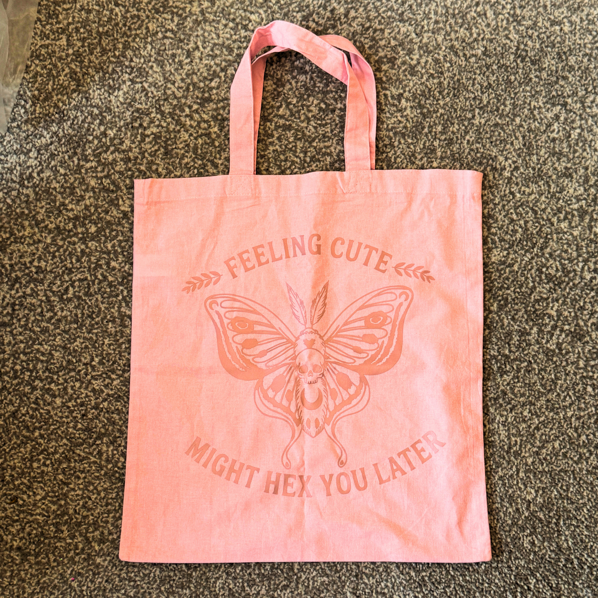 Witchy Moth Tote – “Feeling Cute, Might Hex You Later”