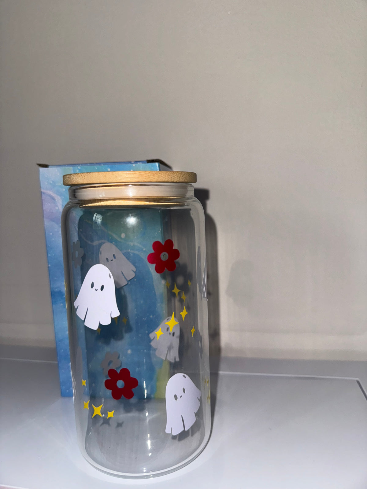 16oz Ghost glass tumbler