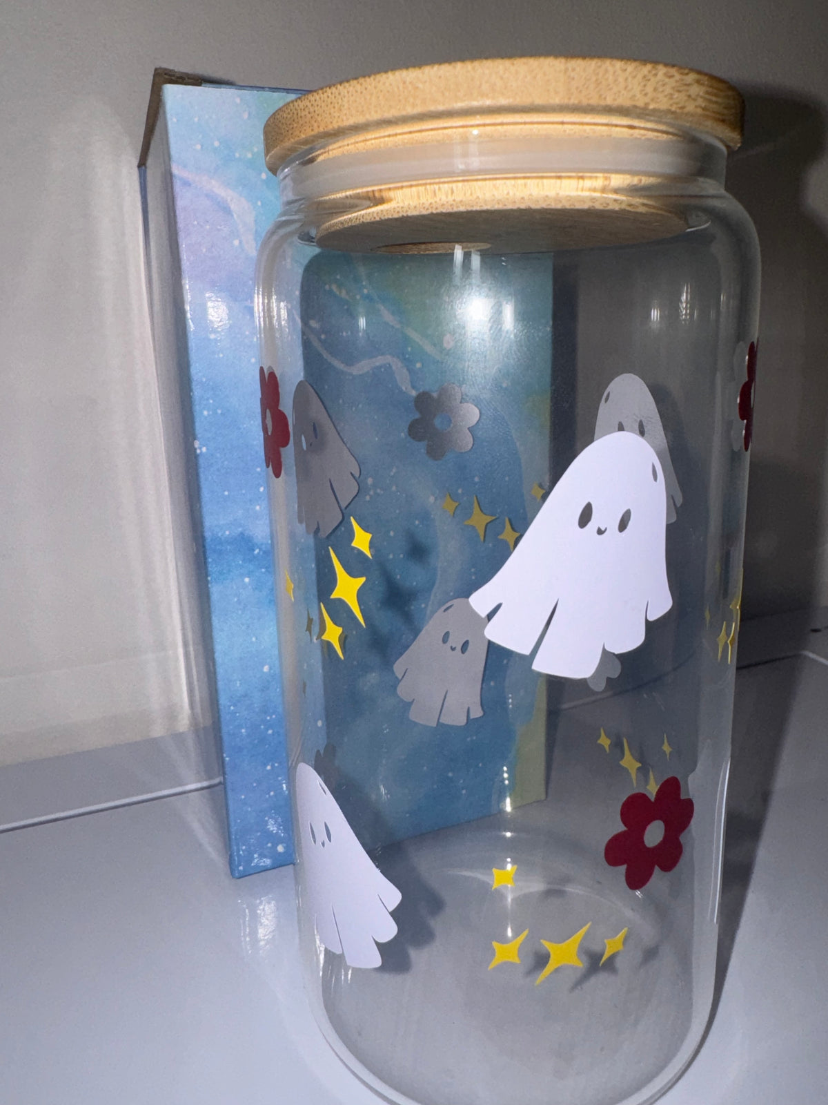 16oz Ghost glass tumbler