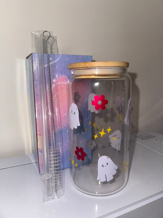 16oz Ghost glass tumbler