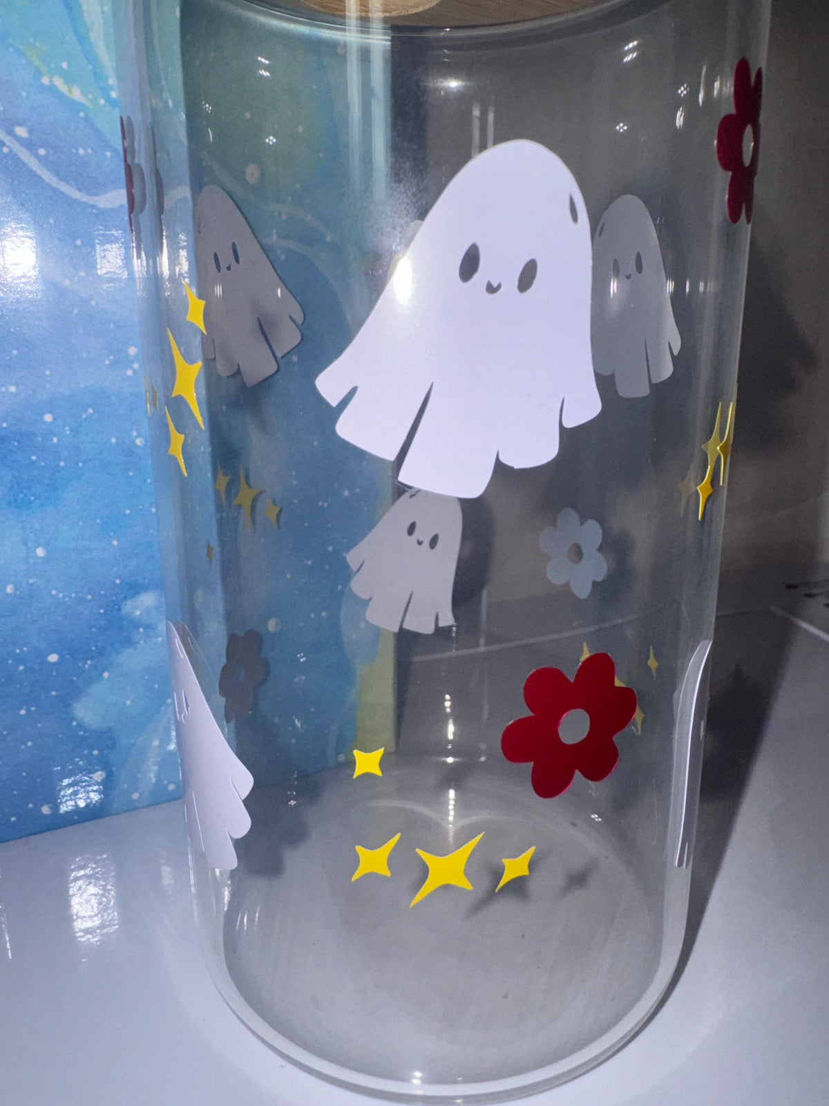 16oz Ghost glass tumbler