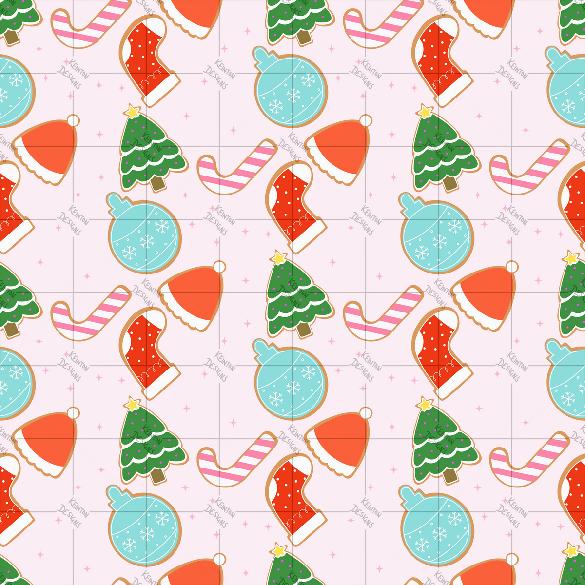 Christmas Sugar Cookie Seamless Pattern (PATTERN ONLY)