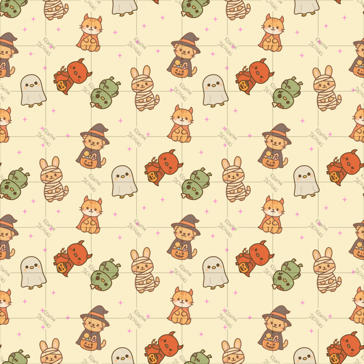 Halloween Buddies Seamless Pattern (PATTERN ONLY)