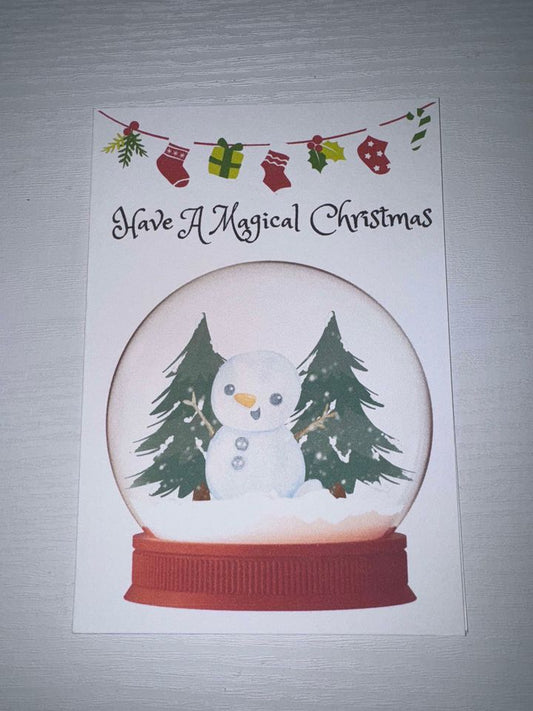 Snowglobe and Snowman Christmas Card