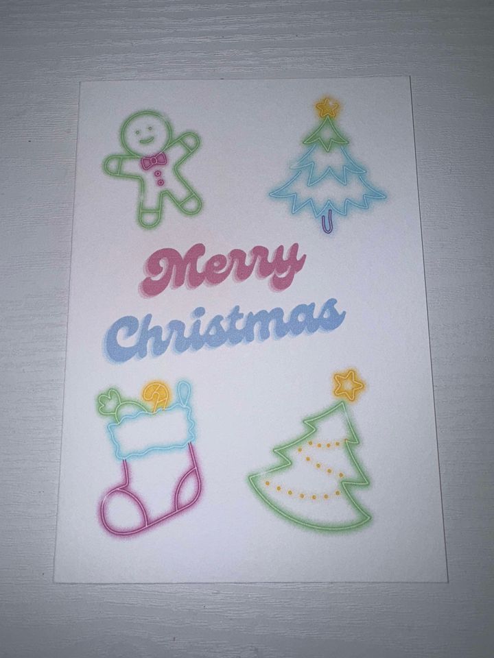 Neon Lights Christmas Card