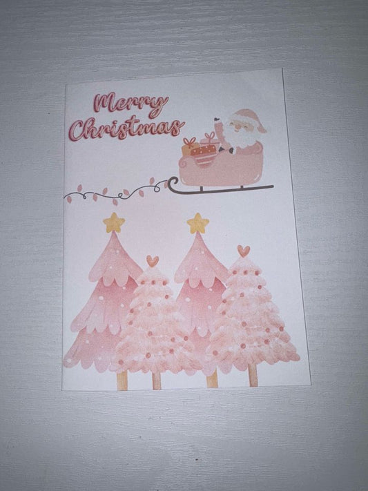 Pink Whimsical Christmas Card